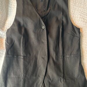 Black Linen Vest